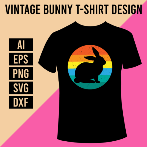 Vintage Bunny T-Shirt Design cover image.