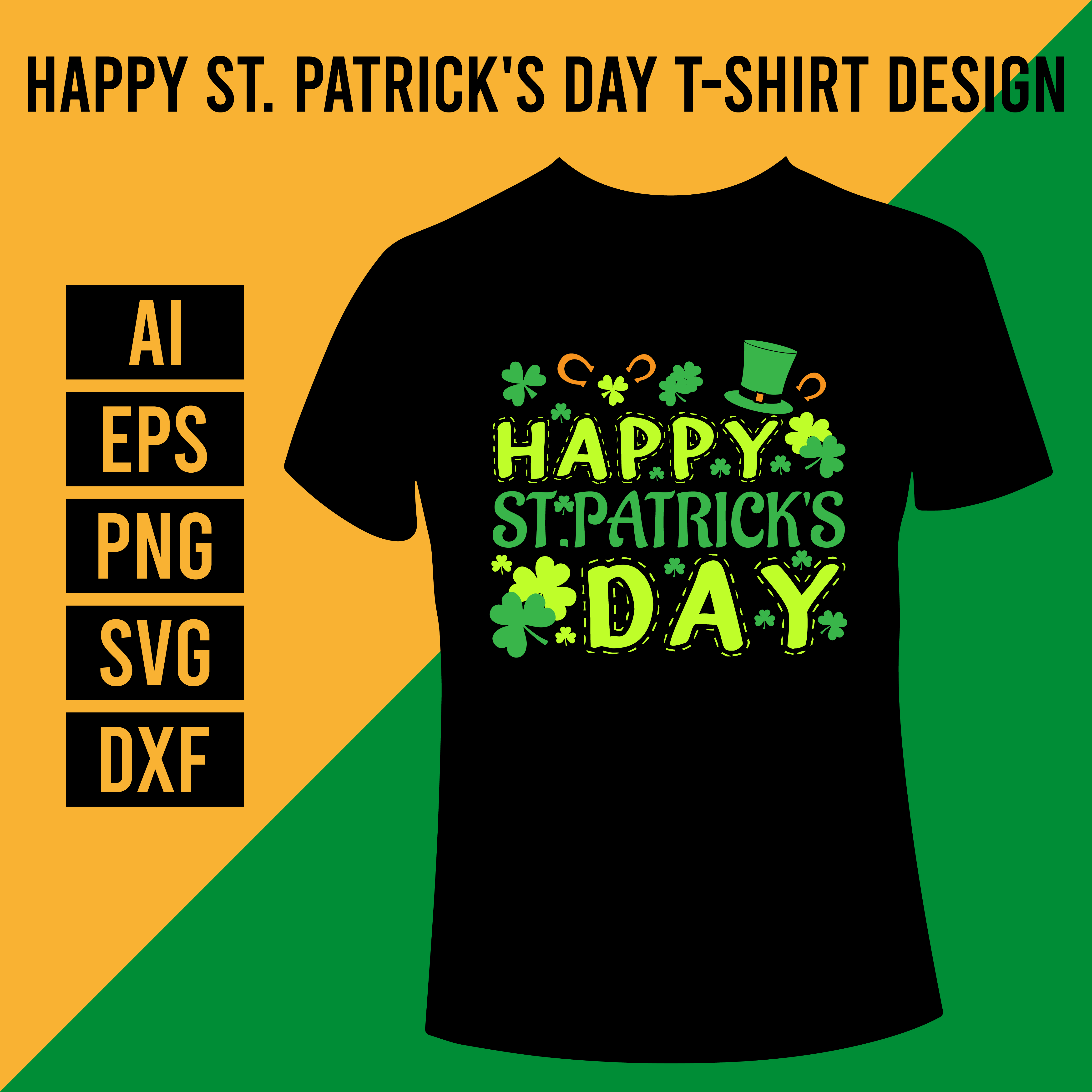 Happy St Patrick's Day T-Shirt Design cover image.