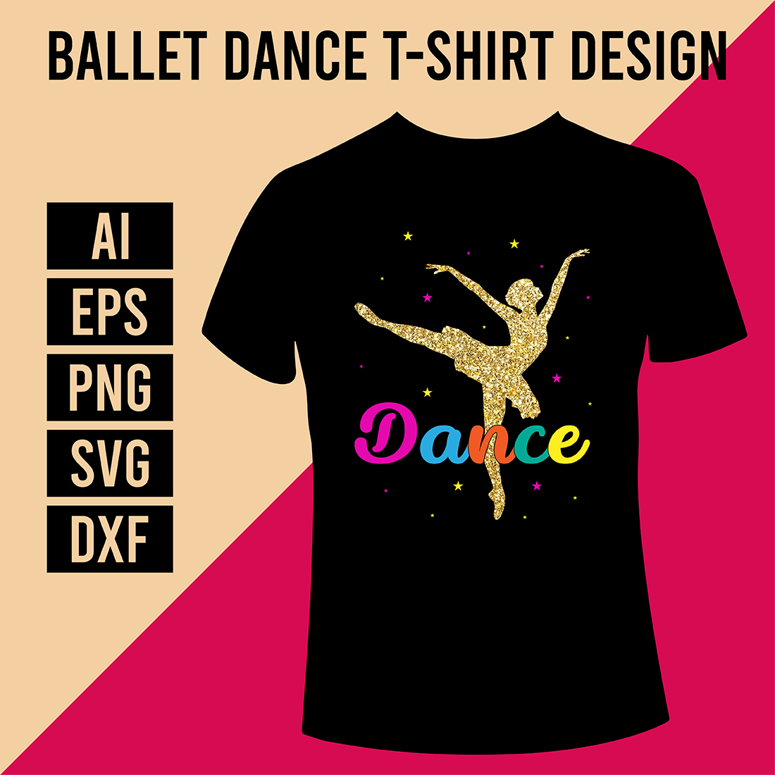 Ballet Dance T-Shirt Design cover image.