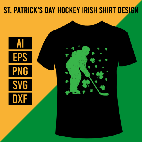 St Patrick's Day Hockey Irish Shirt Design cover image.