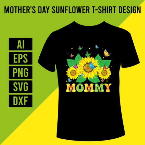 Mother's Day Sunflower T-Shirt Design cover image.
