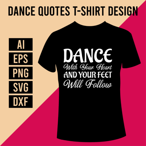 Dance Quotes T-Shirt Design cover image.