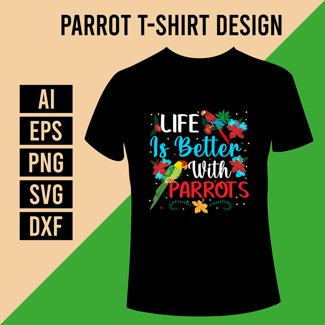 Parrot T-Shirt Design cover image.