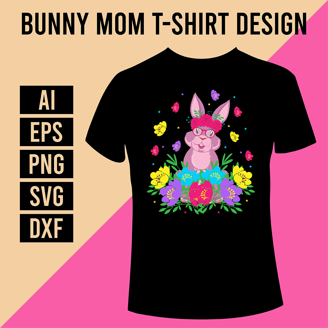 Bunny Mom T-Shirt Design cover image.