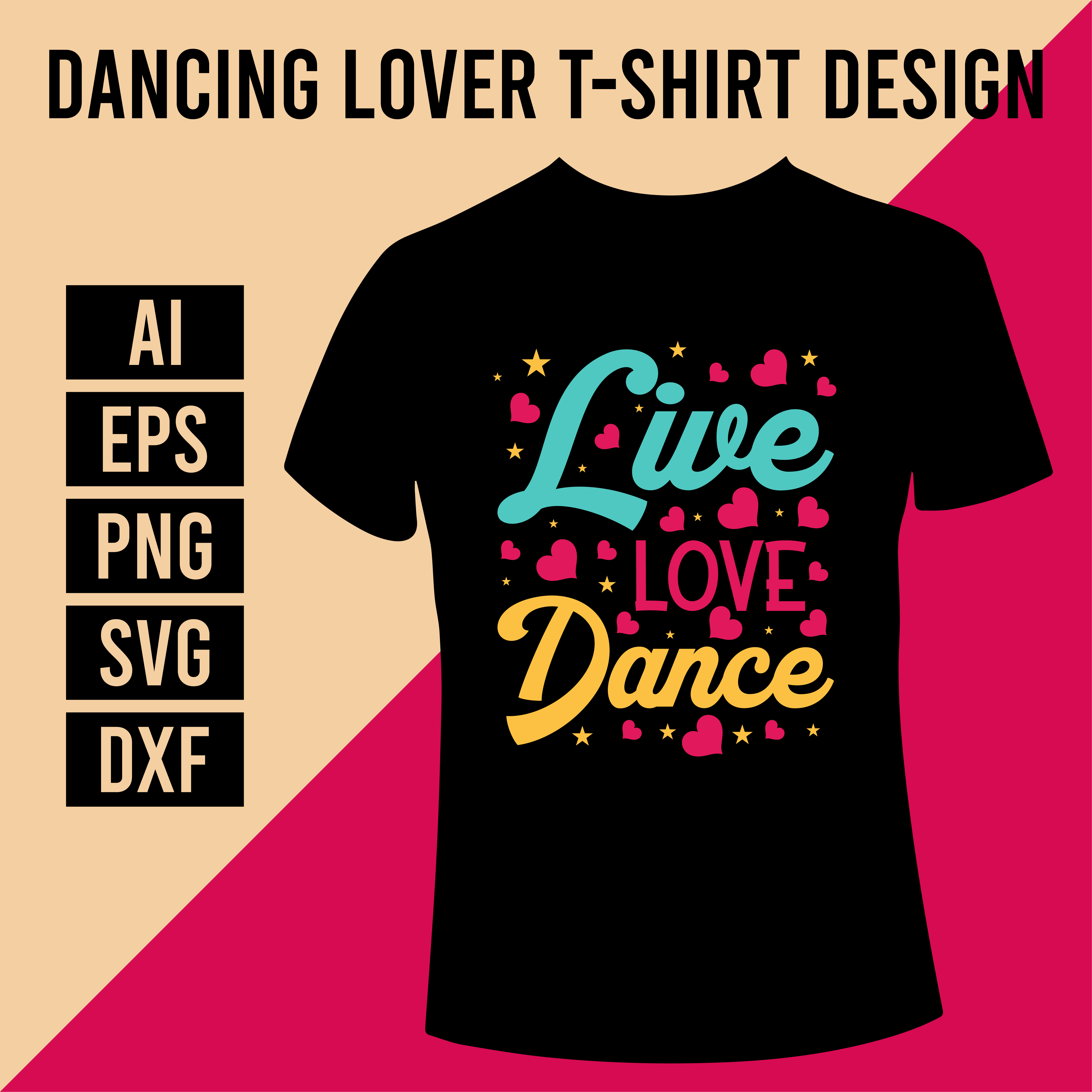 Dancing Lover T-Shirt Design cover image.