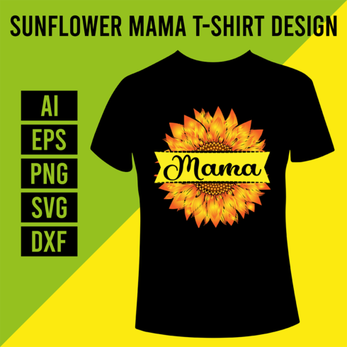 Sunflower Mama T-Shirt Design cover image.