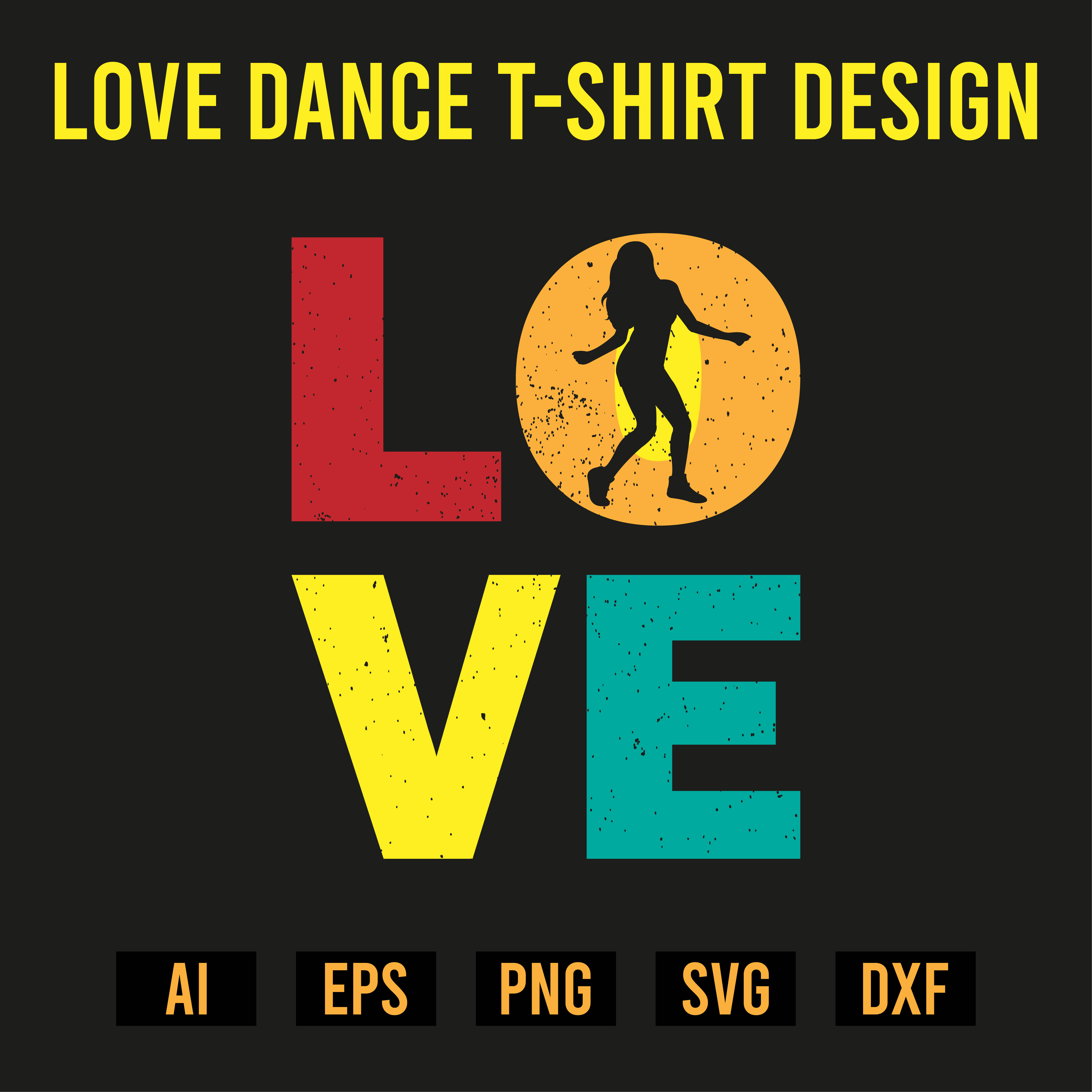 Love Dance T-Shirt Design preview image.