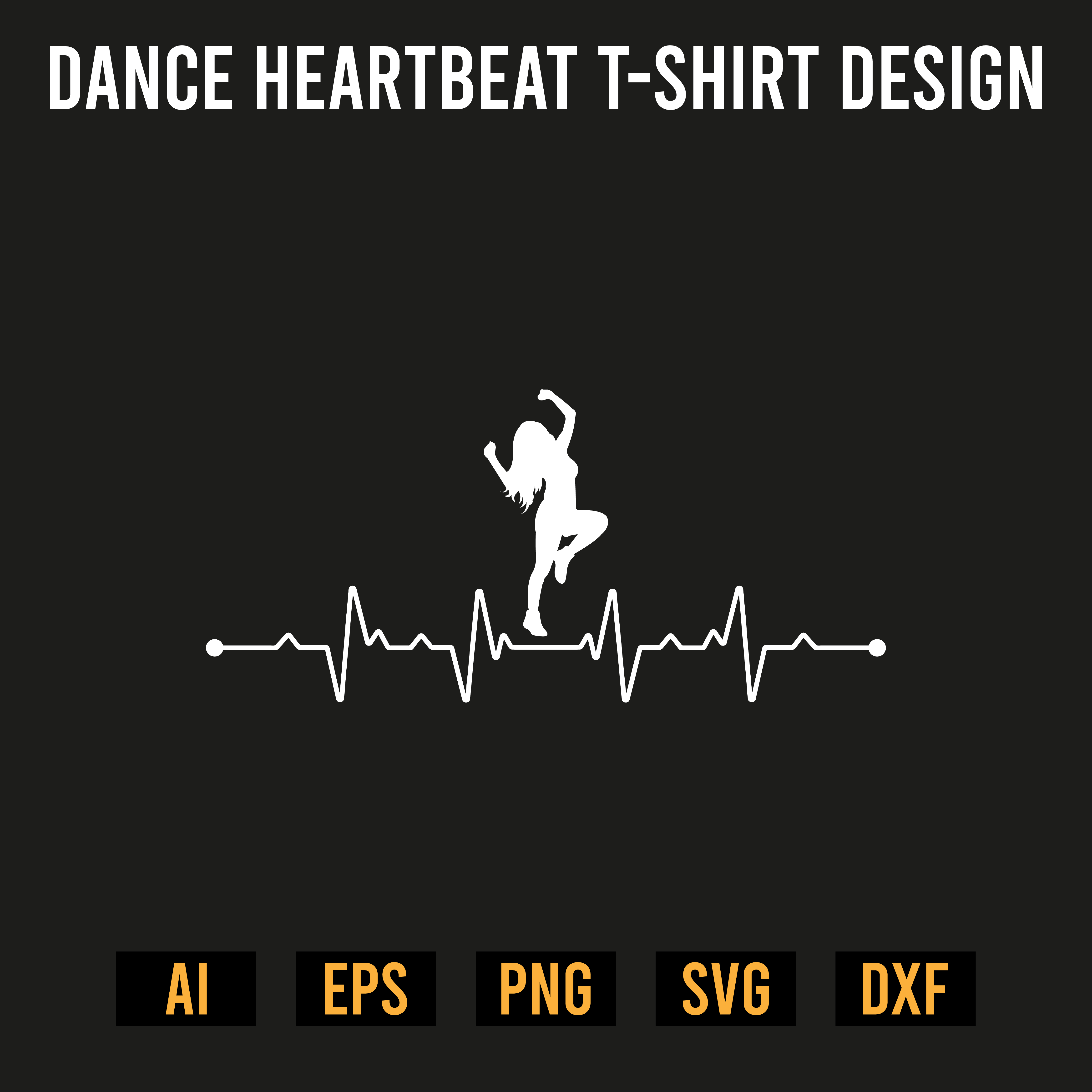 Dance Heartbeat T-Shirt Design preview image.