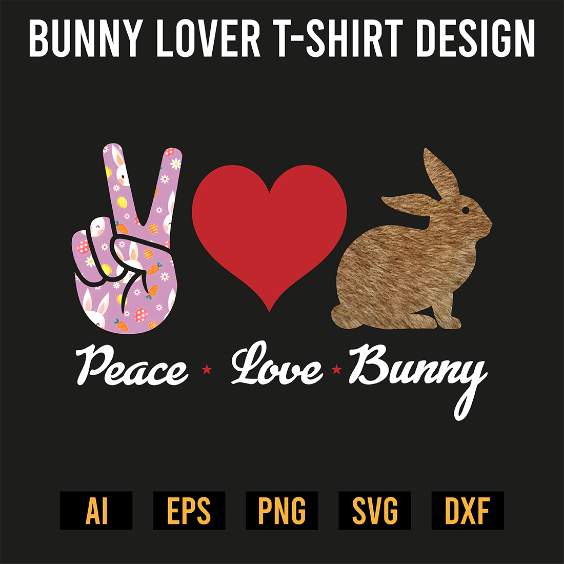 Bunny Lover T-Shirt Design preview image.