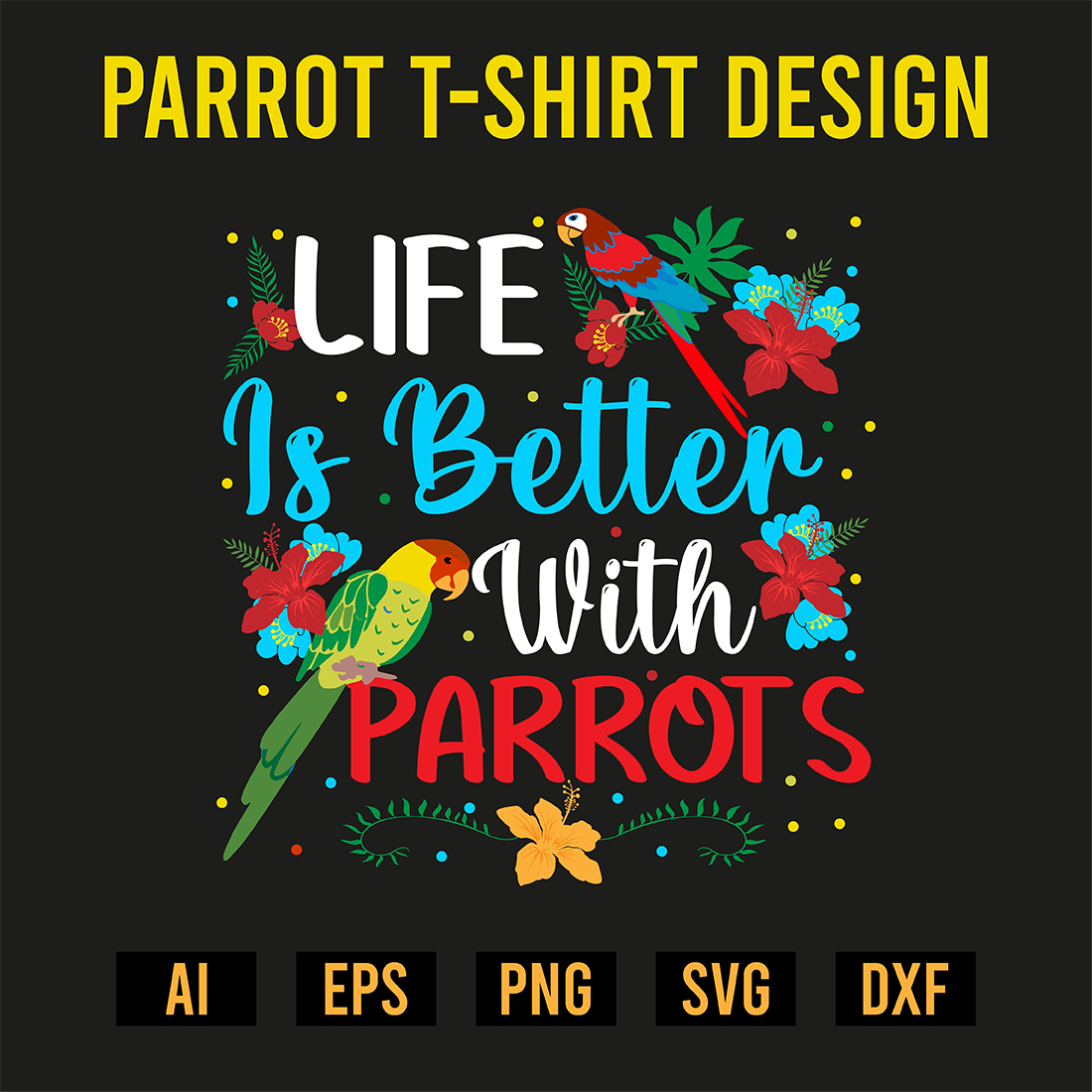 Parrot T-Shirt Design preview image.