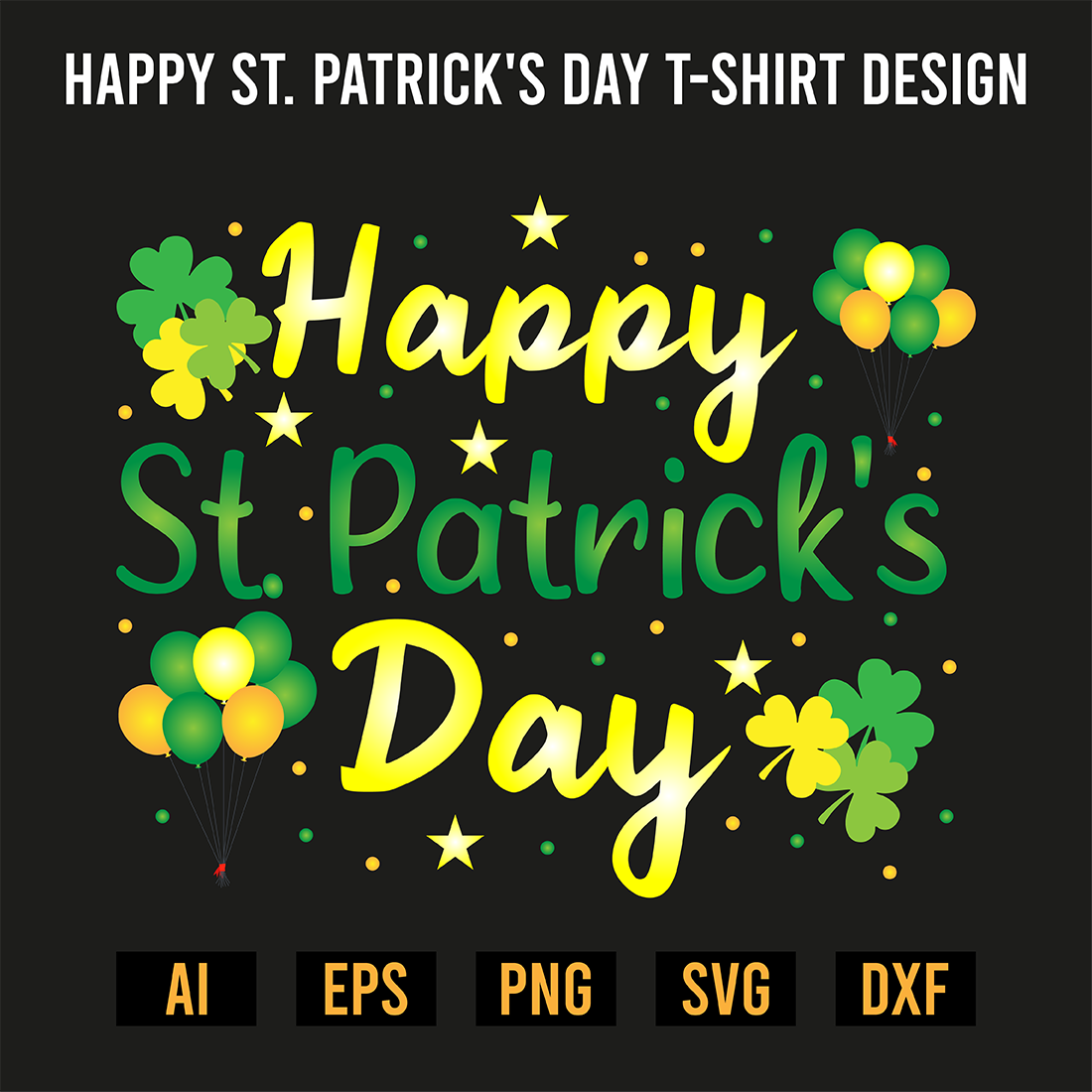 Happy St Patrick's Day T-Shirt Design preview image.