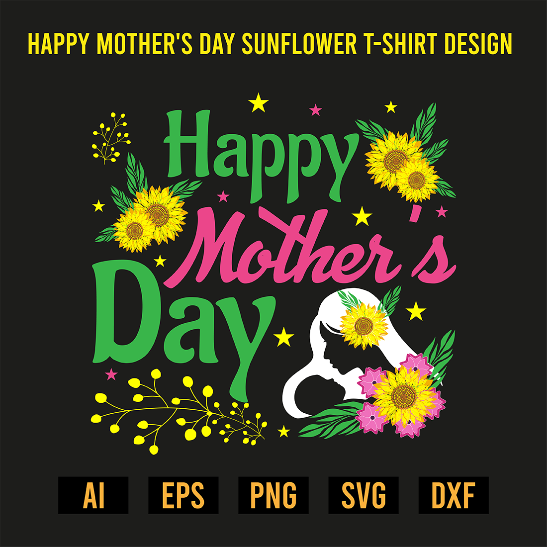 Happy Mother's Day T-Shirt Design preview image.