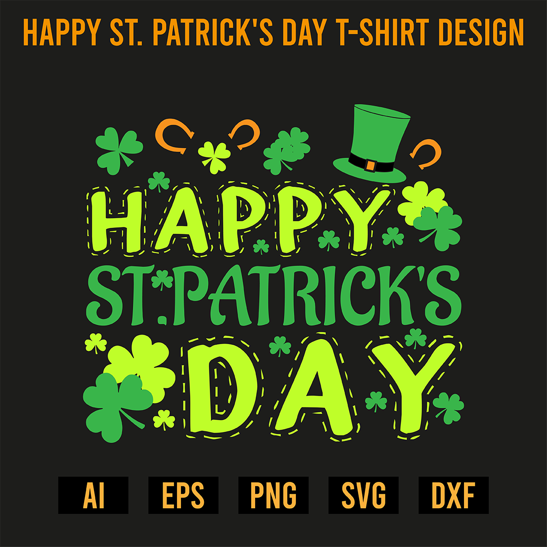 Happy St Patrick's Day T-Shirt Design preview image.