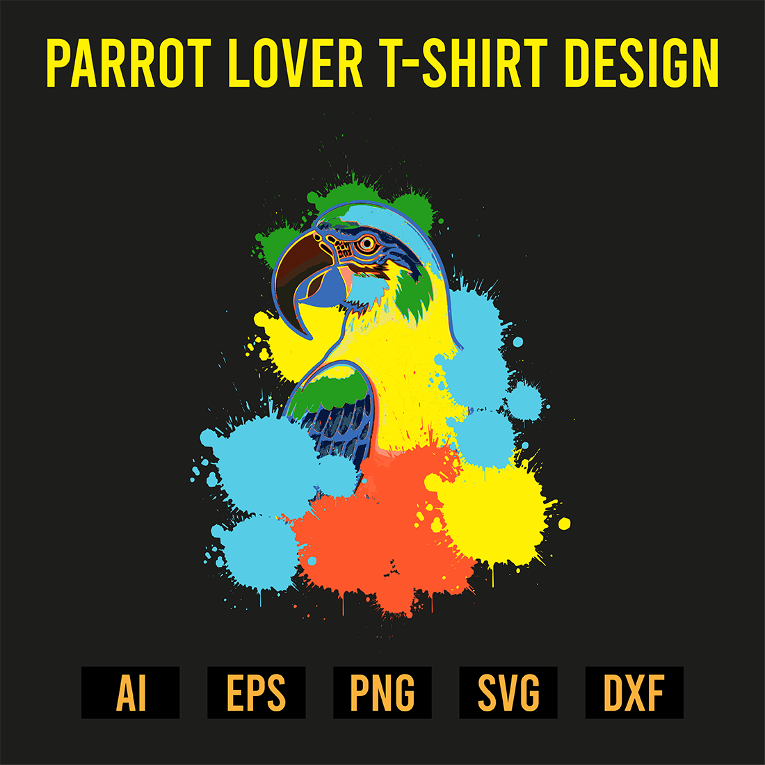 Parrot Lover T-Shirt Design preview image.
