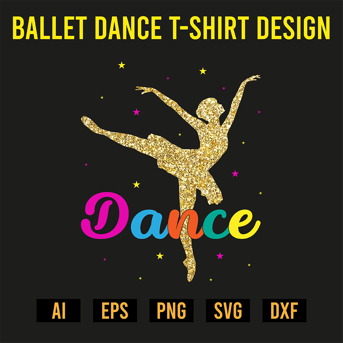 Ballet Dance T-Shirt Design preview image.