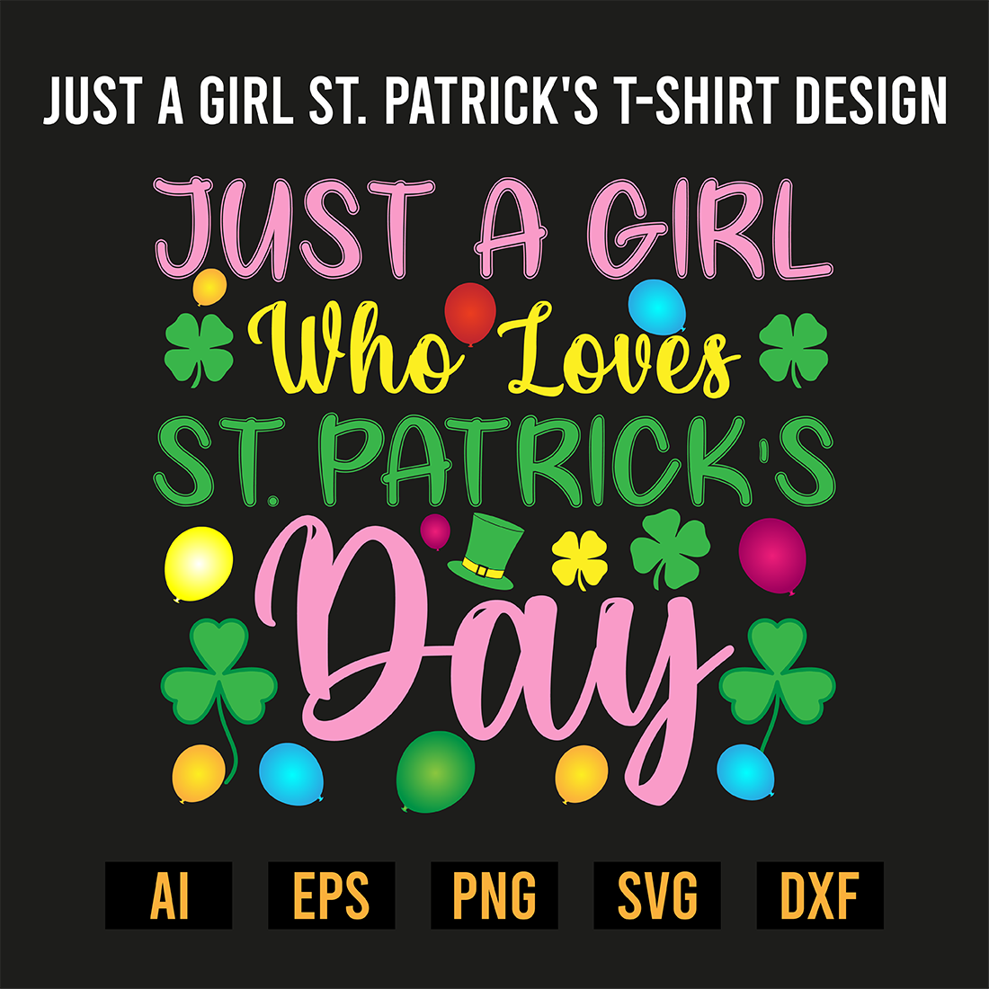 Just a Girl St Patrick's T-Shirt Design preview image.