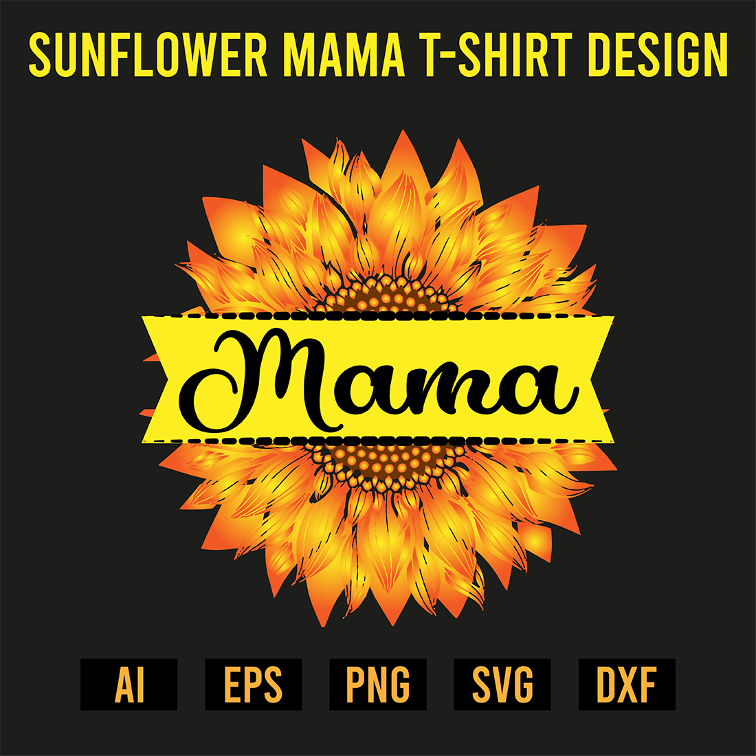 Sunflower Mama T-Shirt Design preview image.