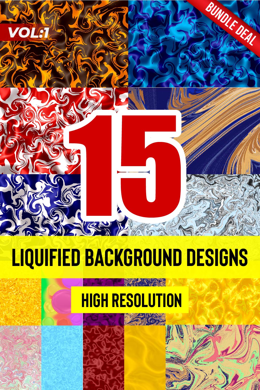 15+ Beautiful Modern Liquified Background Designs - Only for $10 pinterest preview image.