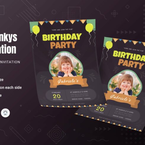 Brownkys Birthday Invitation cover image.