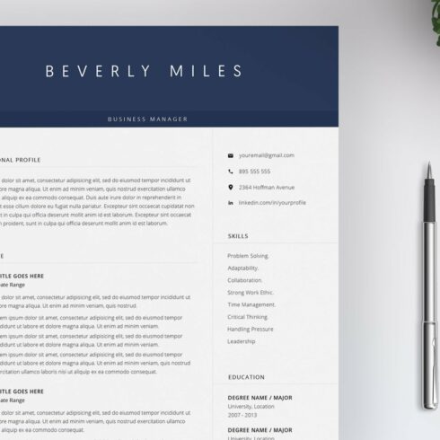 Modern Resume Template 4 Pages cover image.