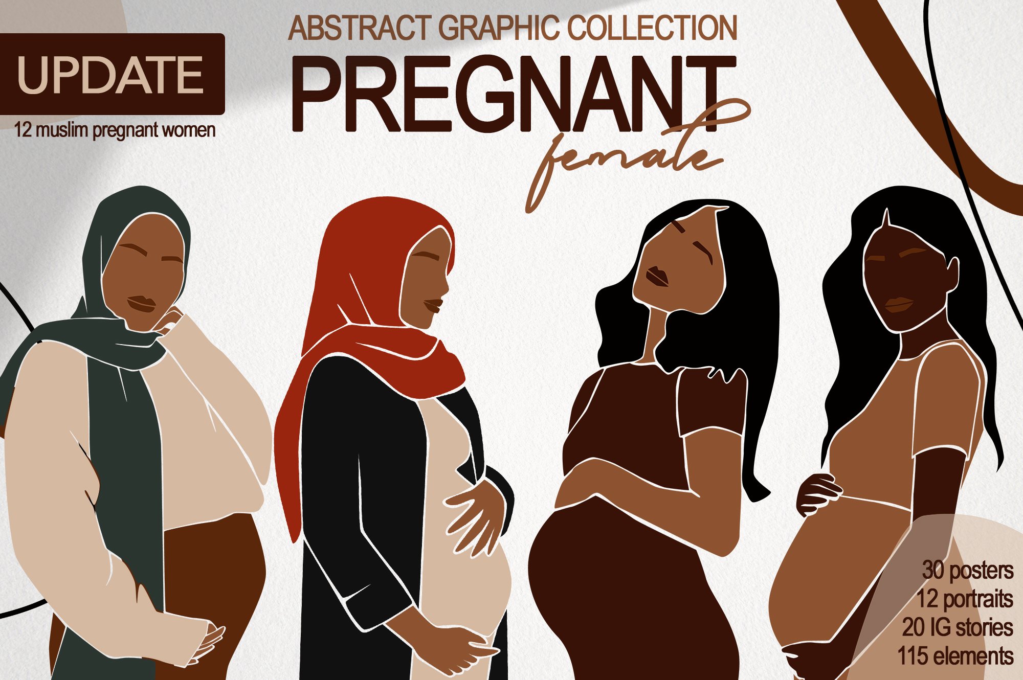 PREGNANT female. Modern art. cover image.