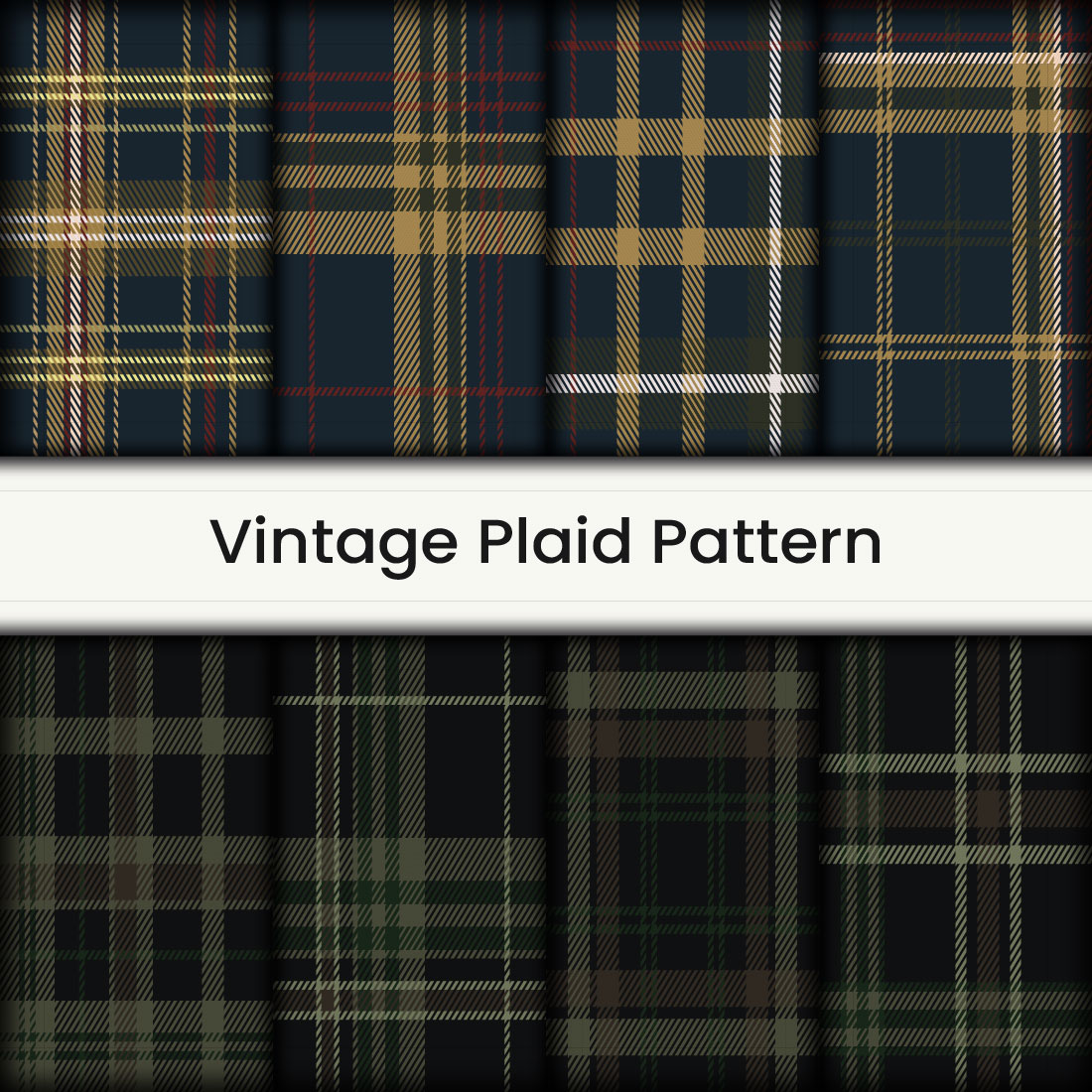Vintage plaid pattern set-Only $9 cover image.