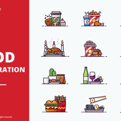 Food collection vector illustration cover image.