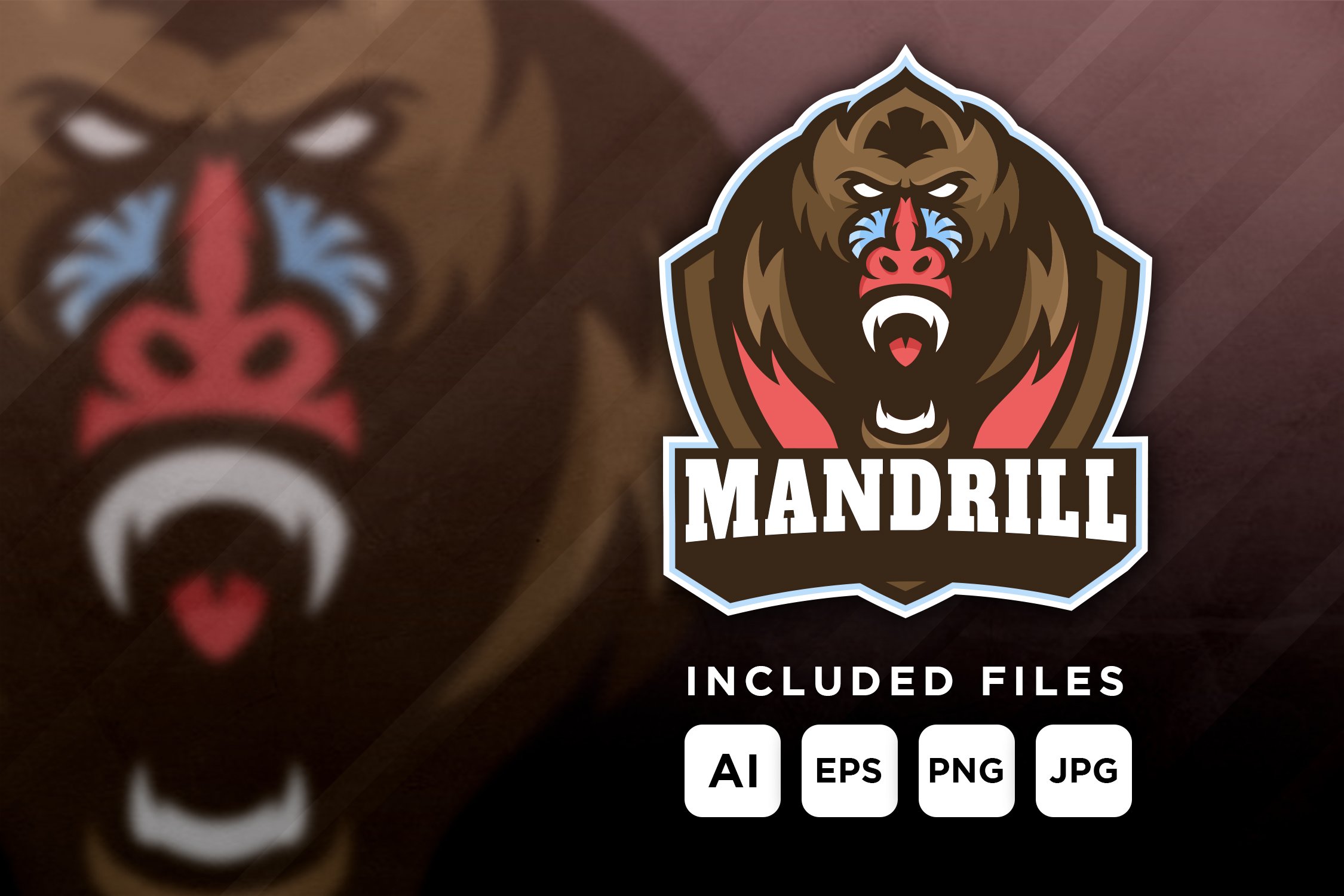 Mandrill - mascot logo for a team cover image.