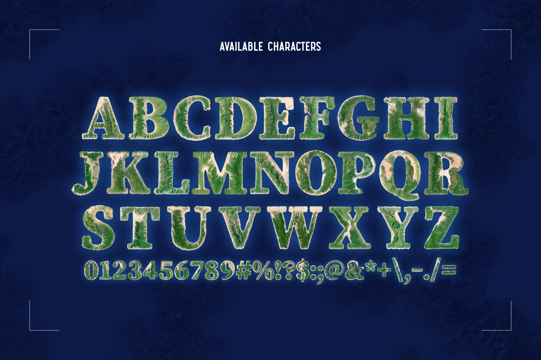 Blue and green type of alphabet.