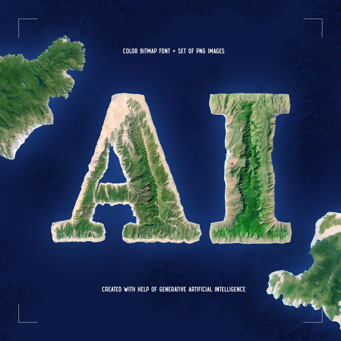 Island Map - Color Bitmap Font preview image.