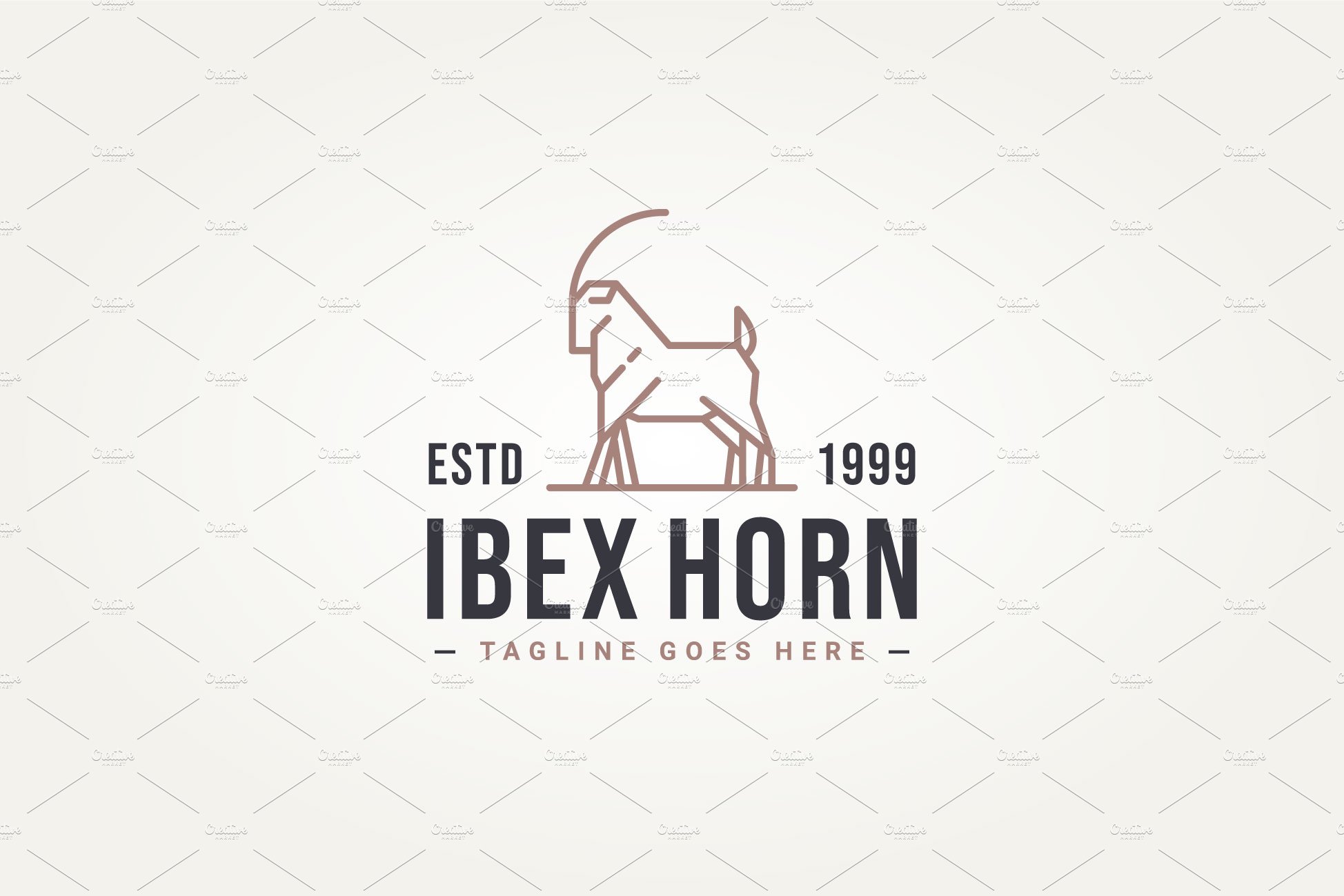 big horn ibex simple line art logo cover image.
