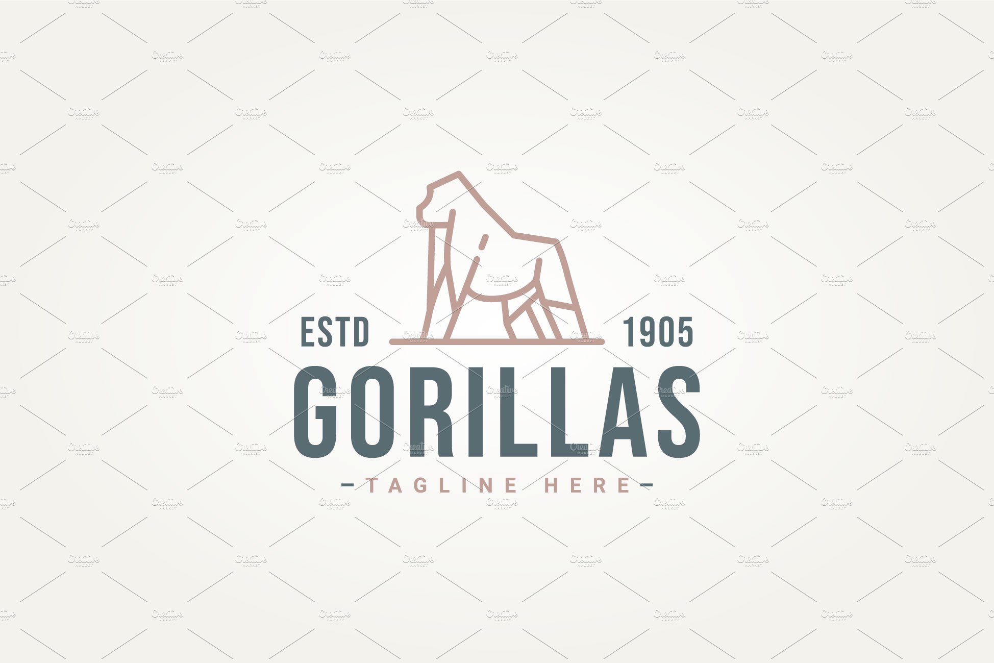 big strong gorilla line art logo cover image.