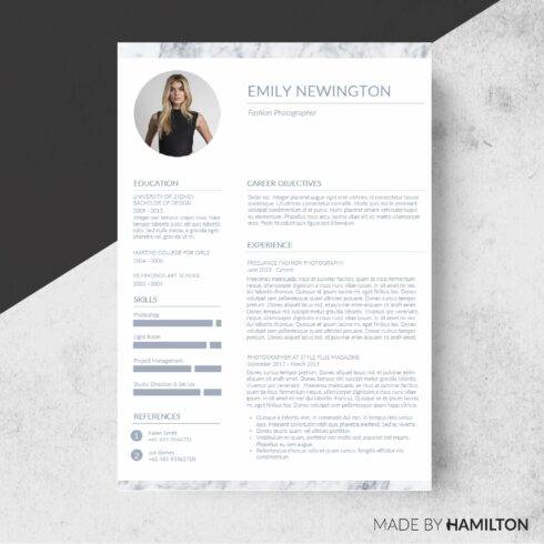 Marble Resume Template+Business Card cover image.