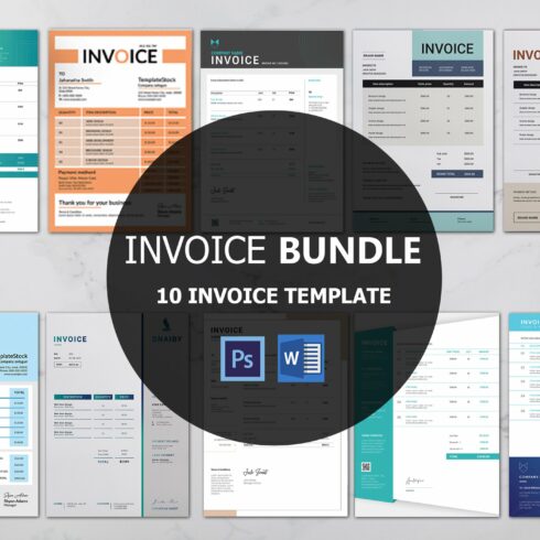 Invoice Template Bundle cover image.