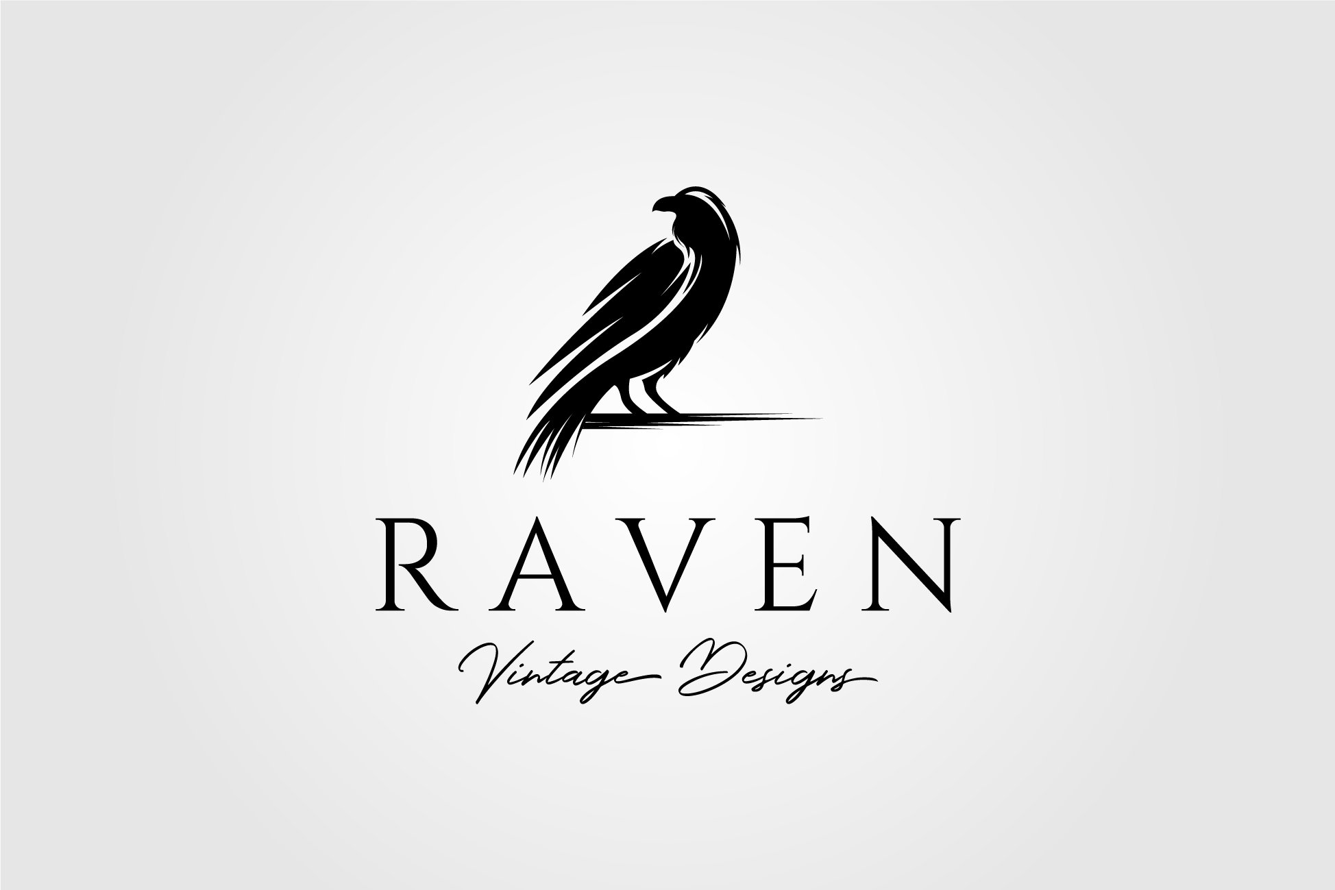 Raven or Crow Bird Logo Vector cover image.