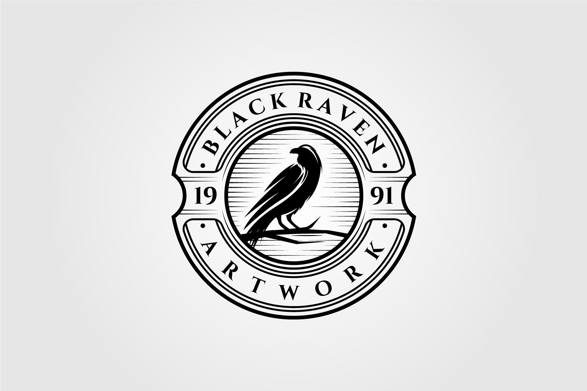 Vintage Black Raven or Crow Logo cover image.