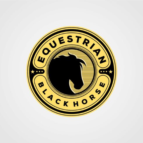 vintage equestrian black horse logo cover image.