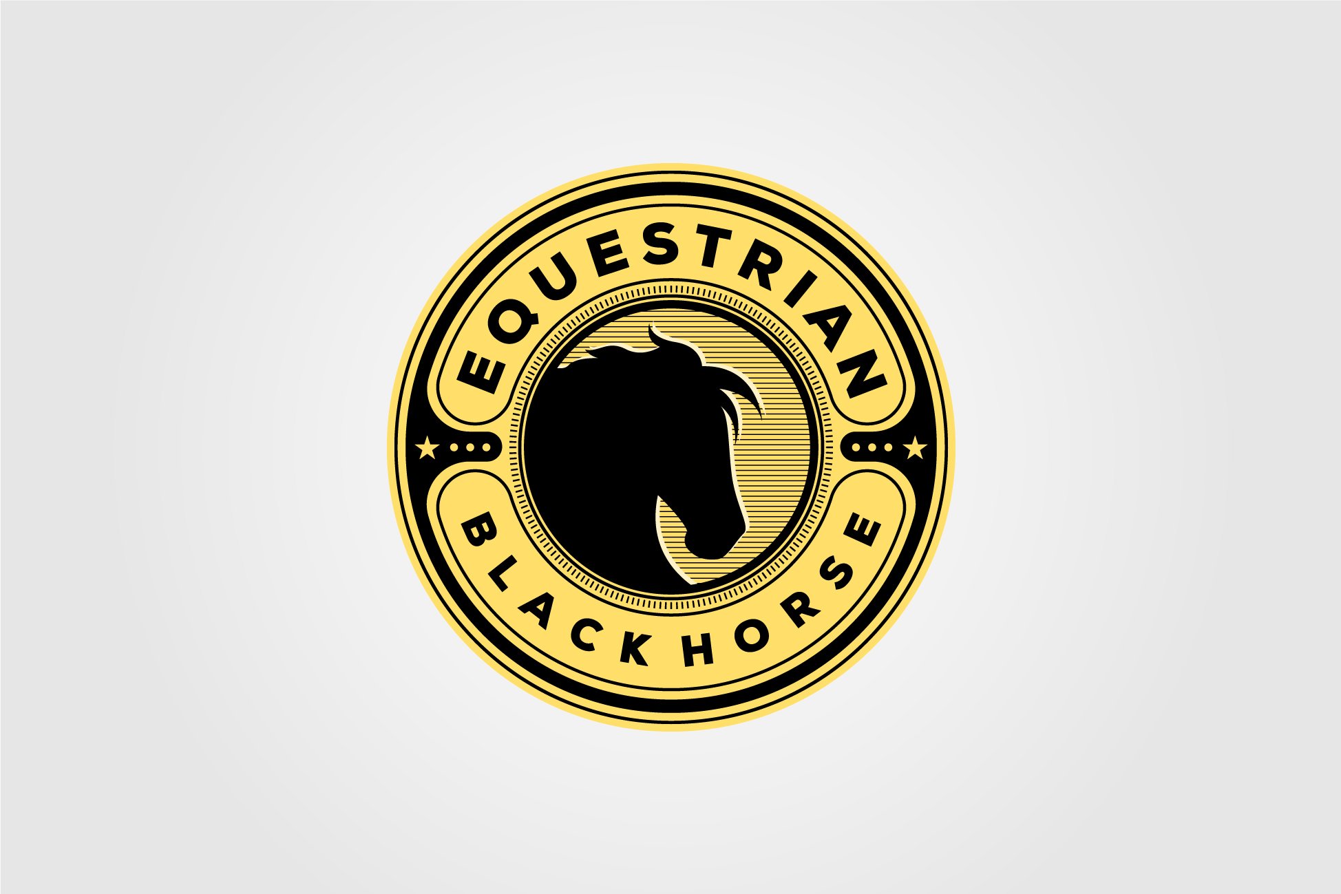 vintage equestrian black horse logo cover image.