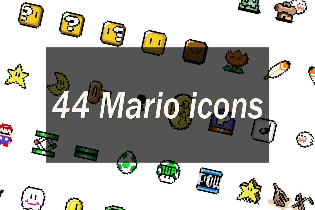 40+ game elements from Super Mario 1 preview image.