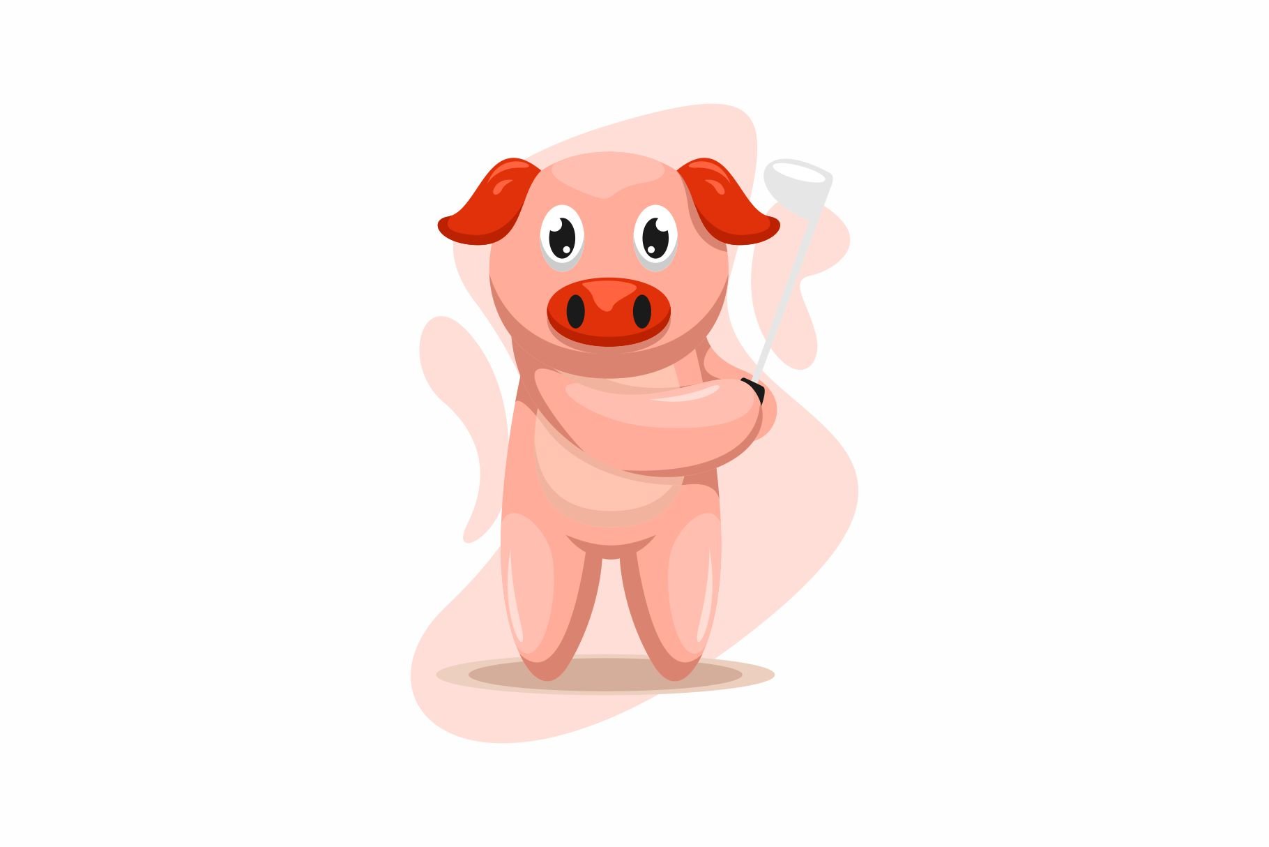 cute pig illustration logo design cover image.