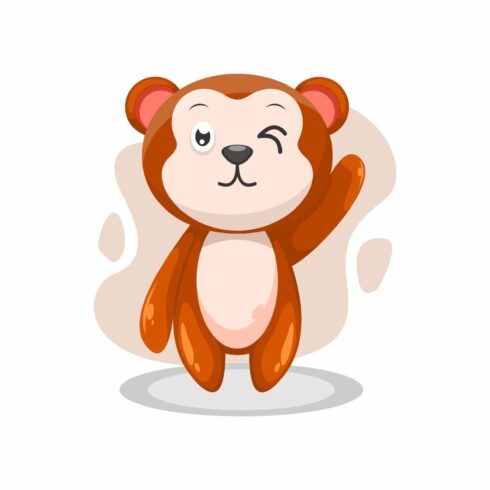 cute monkey illustration logo design cover image.