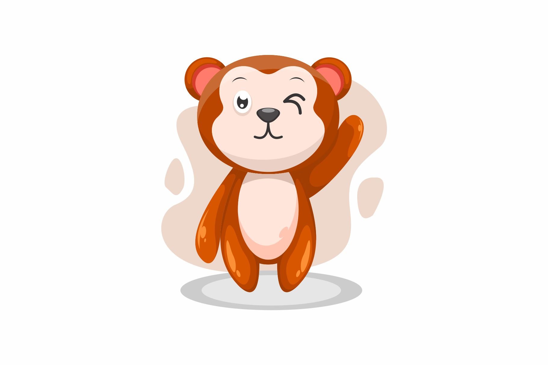 cute monkey illustration logo design cover image.