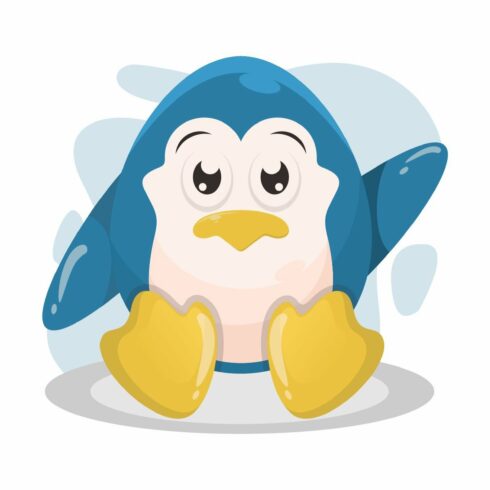 cute penguin illustration logo desig cover image.