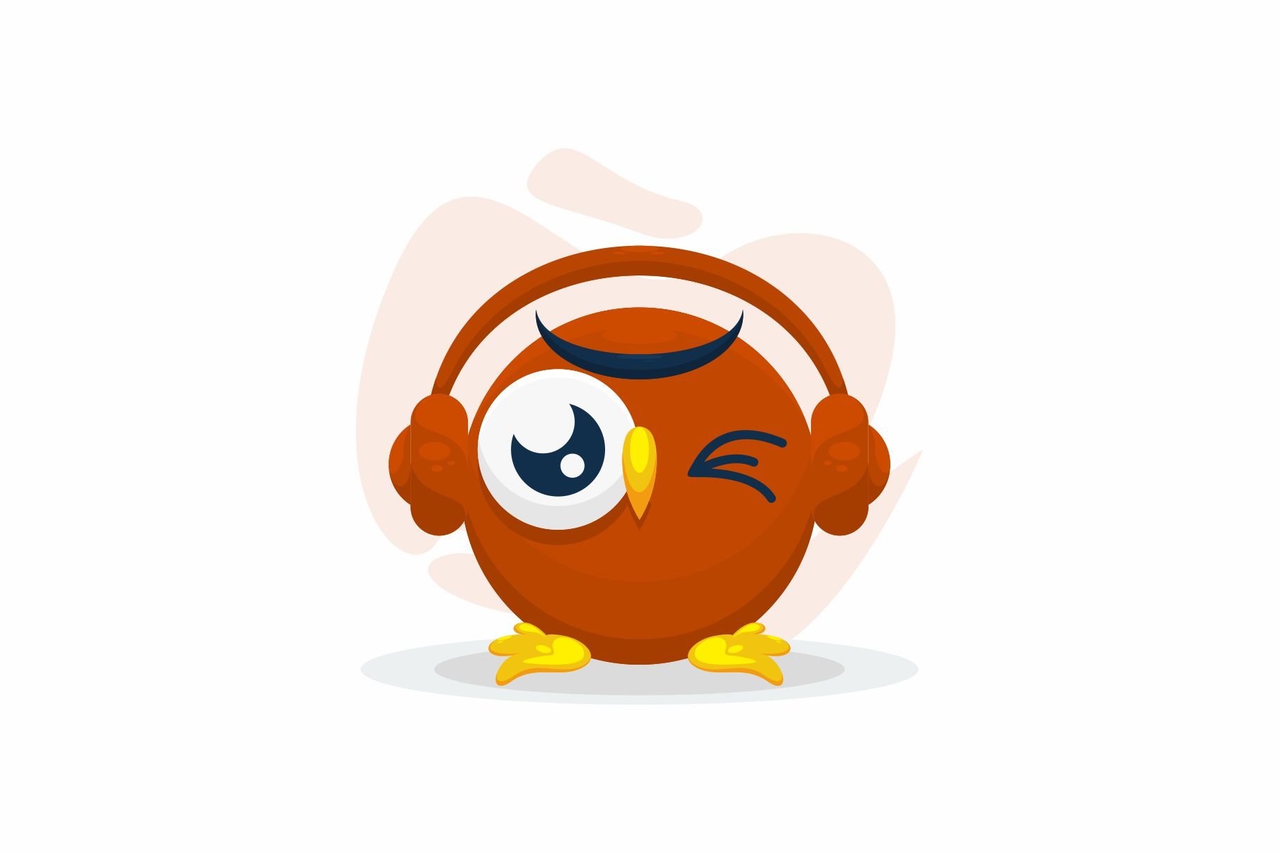cute owl illustration logo design cover image.