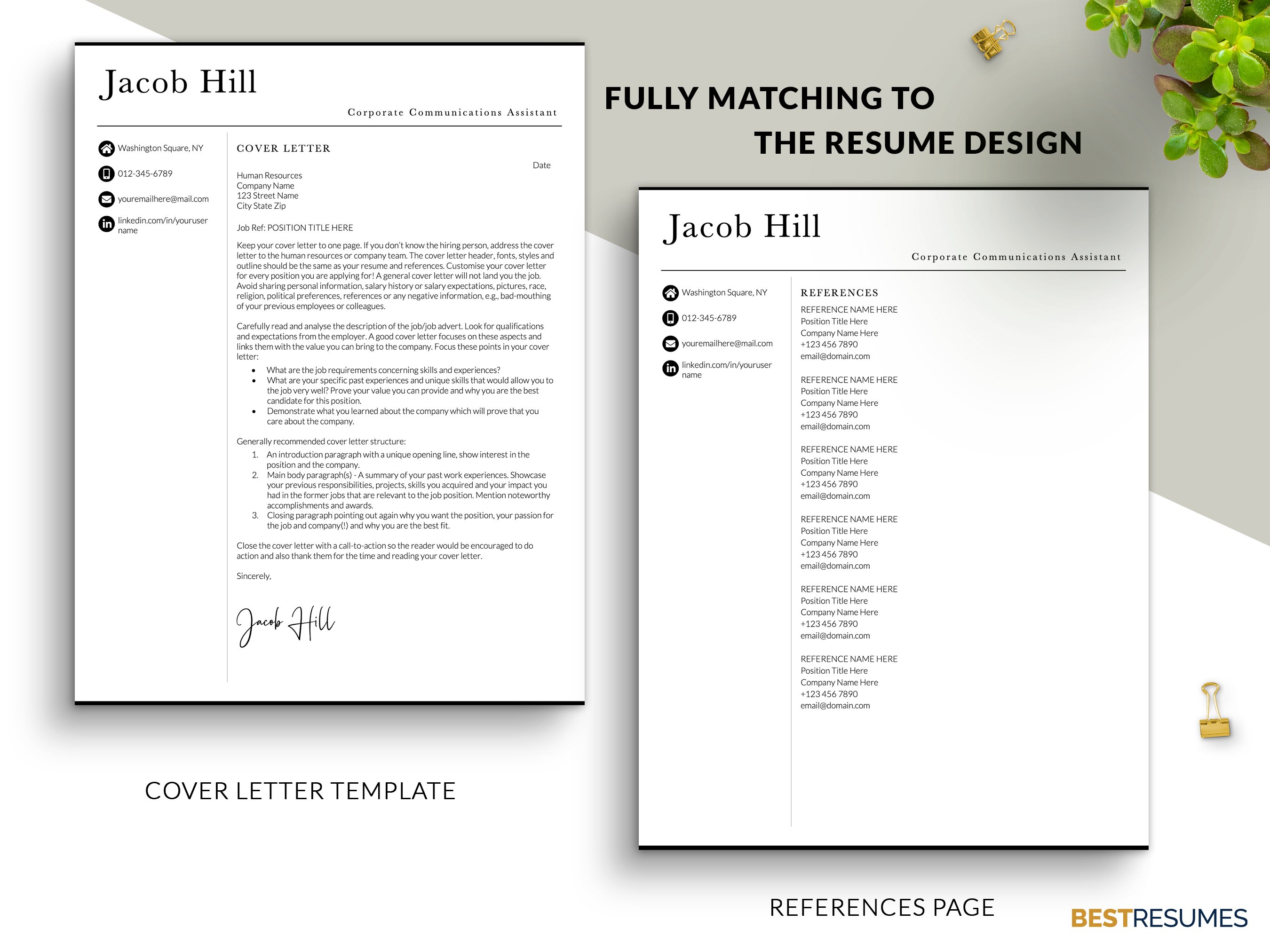 marketing communications cover letter references cv resume template jacob hill 921