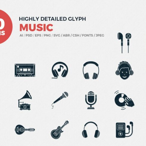 Glyph Icons Music Set cover image.