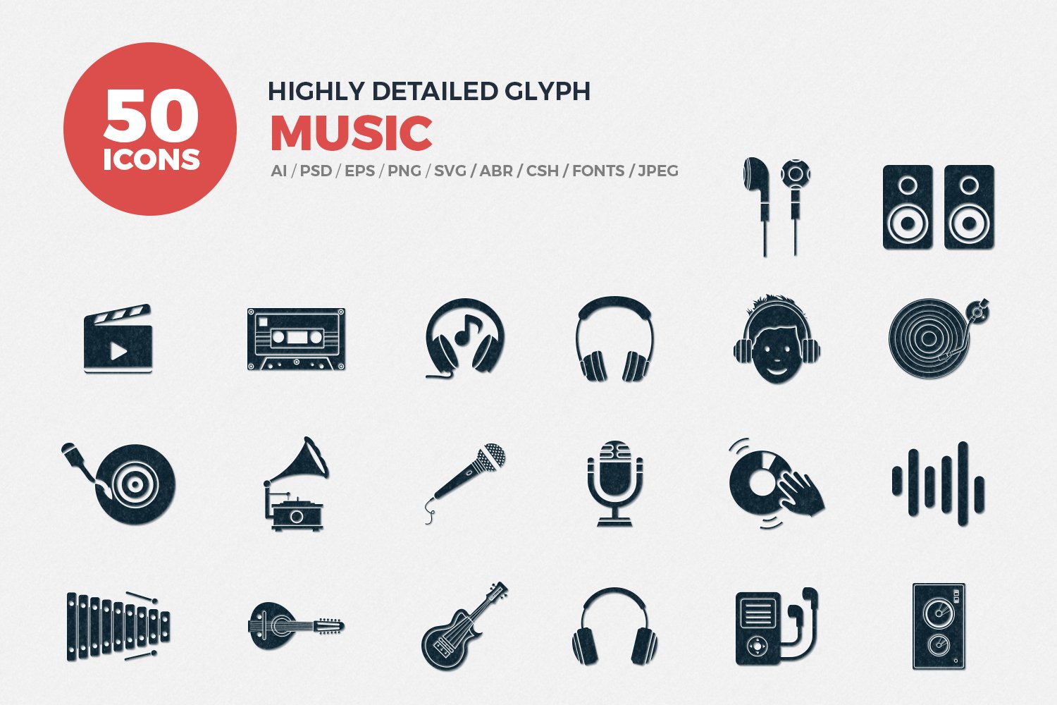 Glyph Icons Music Set cover image.