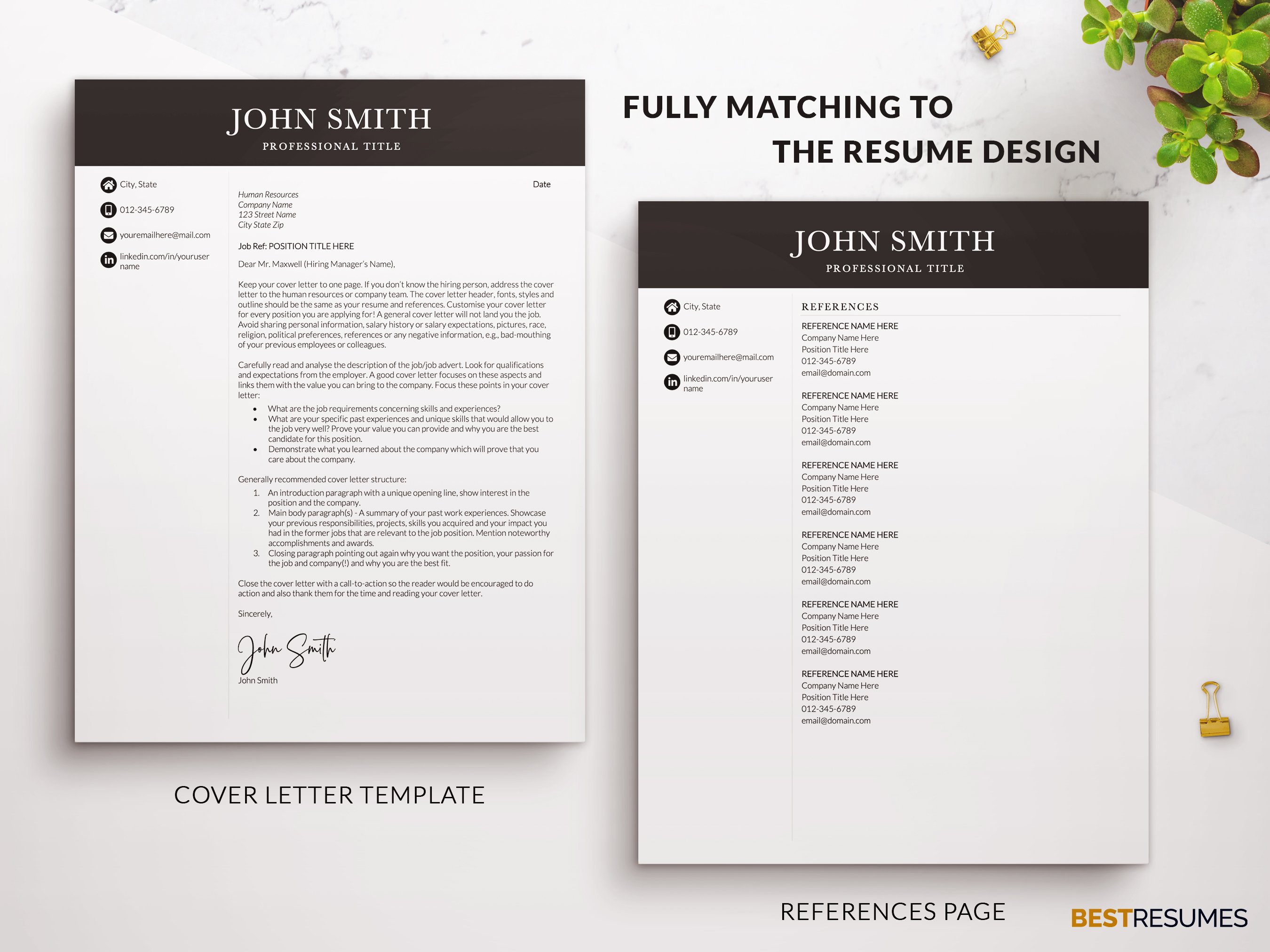 marketing resume template cover letter references john smith 44