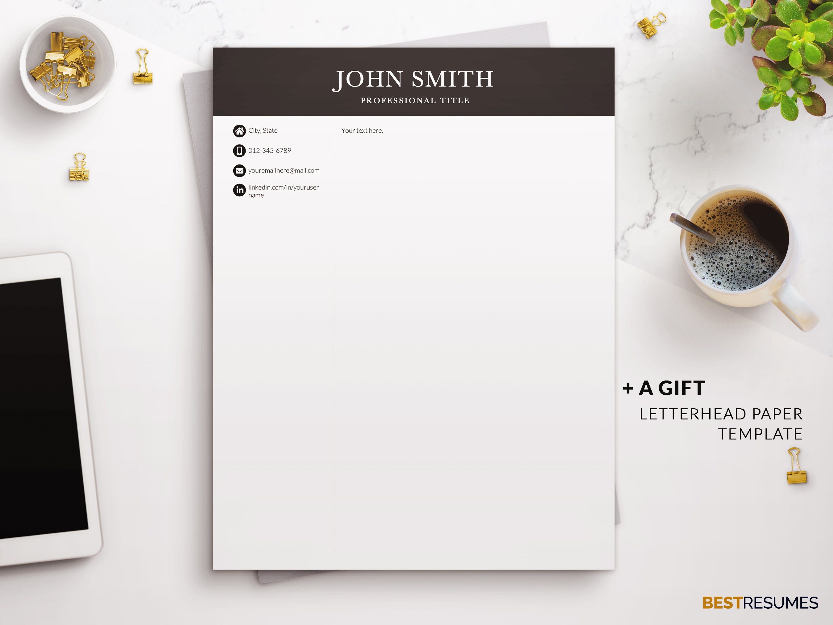 marketing resume template letterhead john smith 602