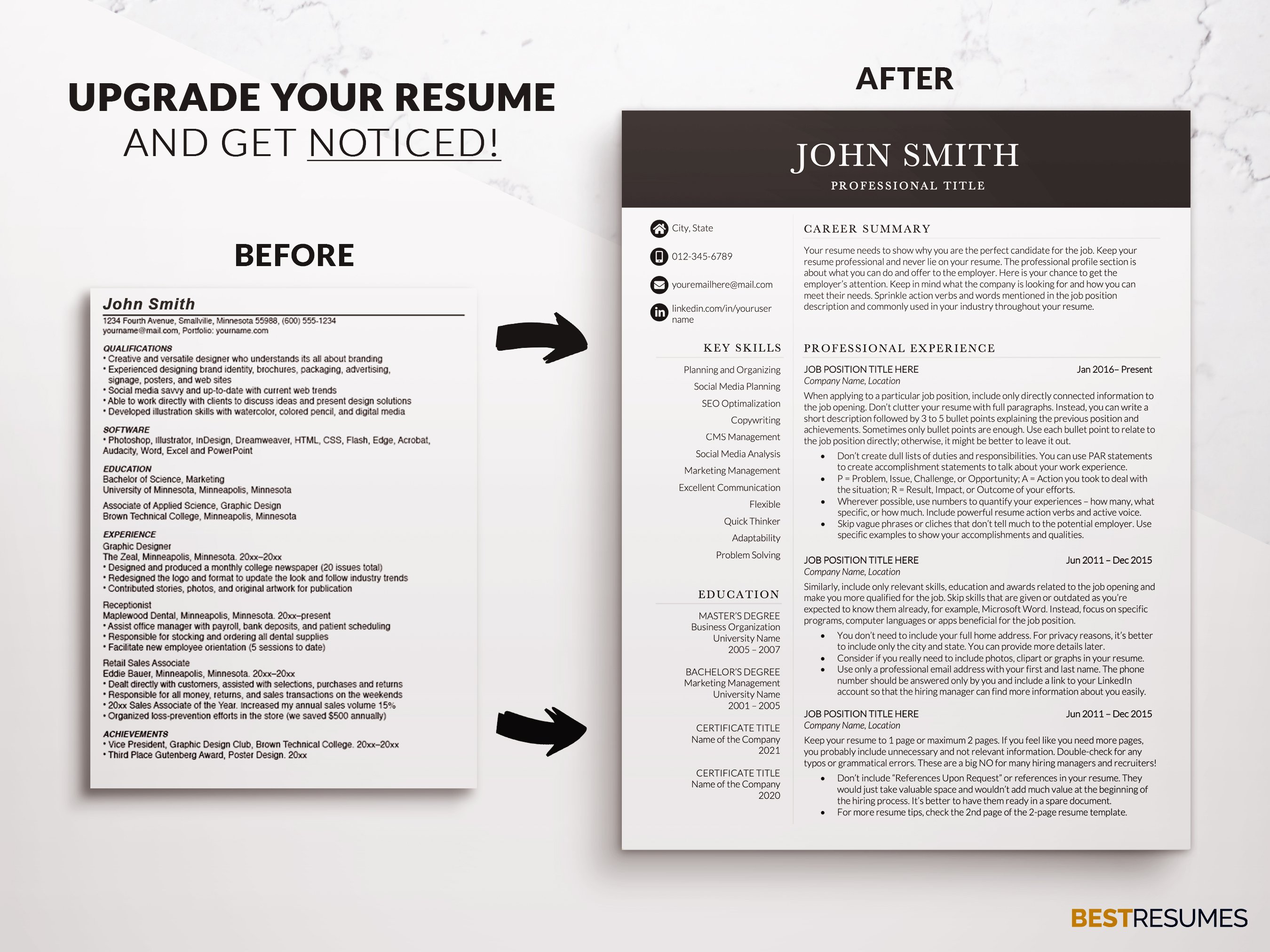 marketing resume template transform your resume john smith 824